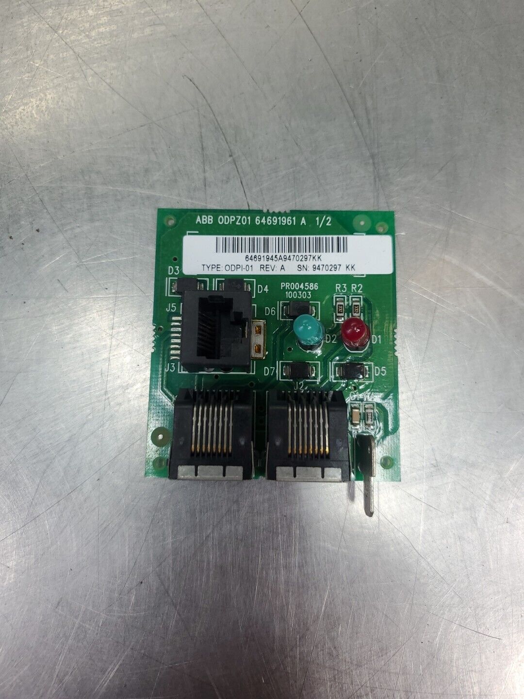 ABB ODPI-01C Rev A Ethernet Connection Circuit Board, 3-Port      3D-8