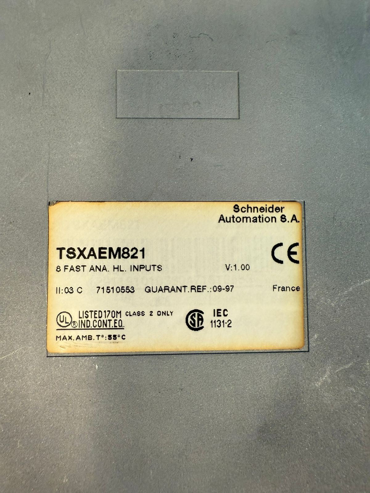 Schneider Automation TSXAEM821 8 Fast ANA HL. Inputs TSX-AEM-821 (3.3.2)