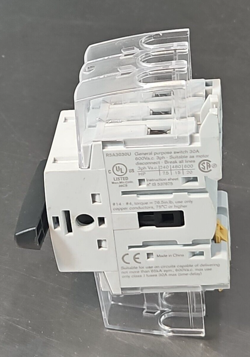 Eaton R5A3030U Non-Fusible Rotary Disconnect Switch 30A 3P 600V           loc4C3