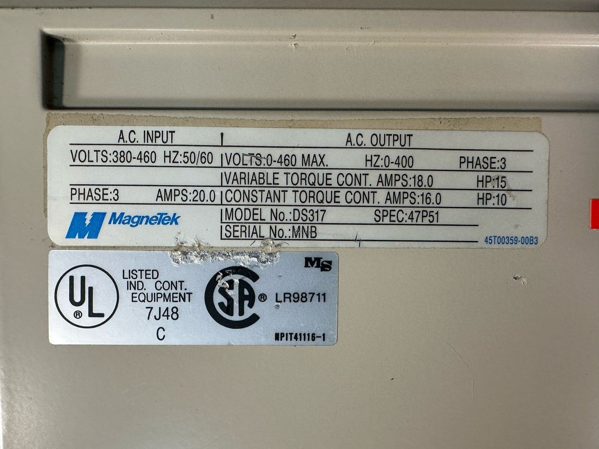 Magnetek GPD503 380-460V, 50/60Hz P/N DS317 (8.3.5)