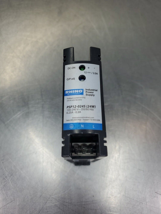 Rhino PSP12-024S Power Supply, 12VDC 2.0A 24W.                             4A-12