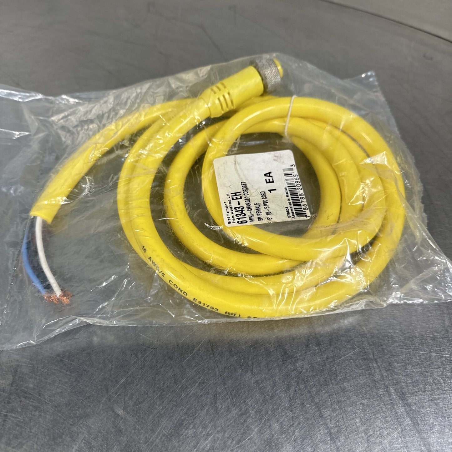 Brad Harrison 61343-EH Mini Change Cordset 5P FEMALE 6' 16-5pvc Cord (BIN-1.6.5)