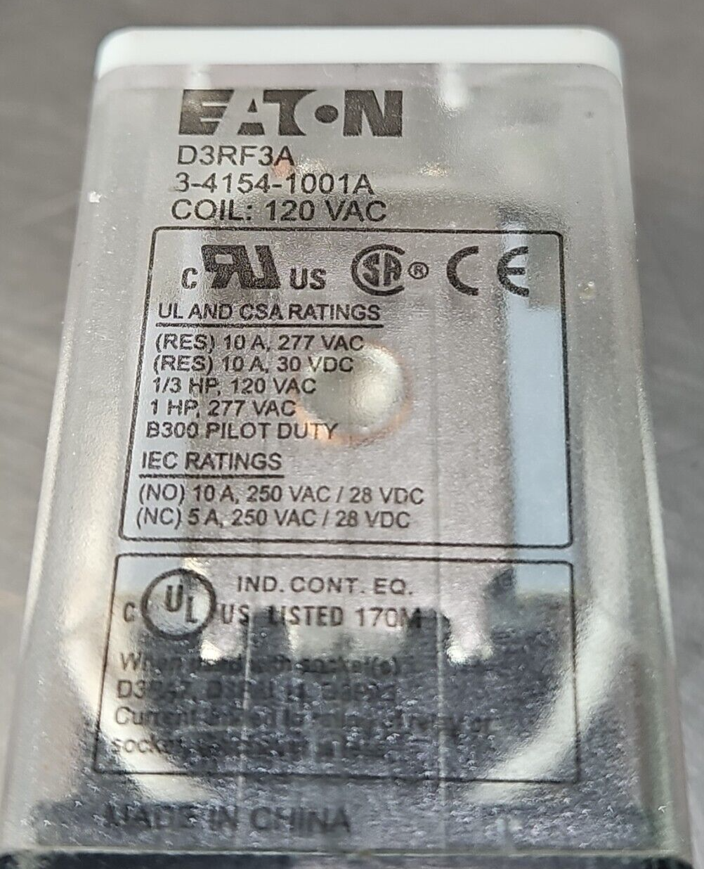 Eaton D3RF3A Relay Coil 120VAC                                          (BIN352)