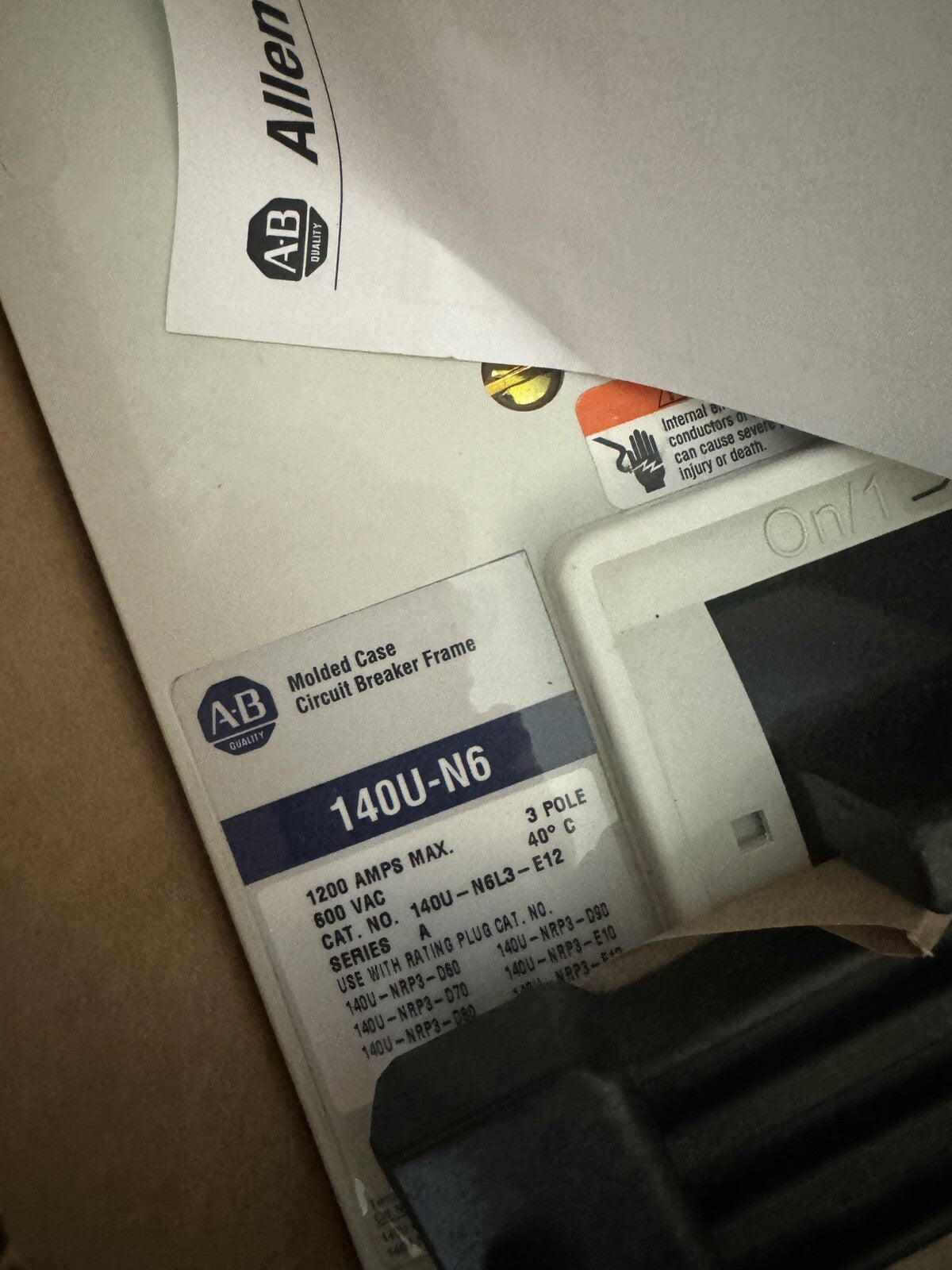 ALLEN BRADLEY 140U-N6L3-E12 / 140UN6L3E12 + 140U-NRP3-E12 Rate Plug  (BIN1.2.3)