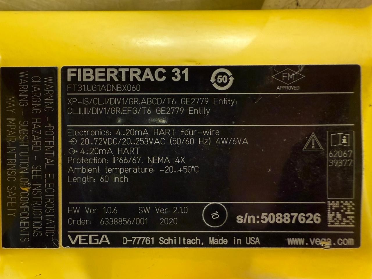 Vega Fibertrac 31 FT31UG1ADNBX060  Length 60"                            (5.6.2)