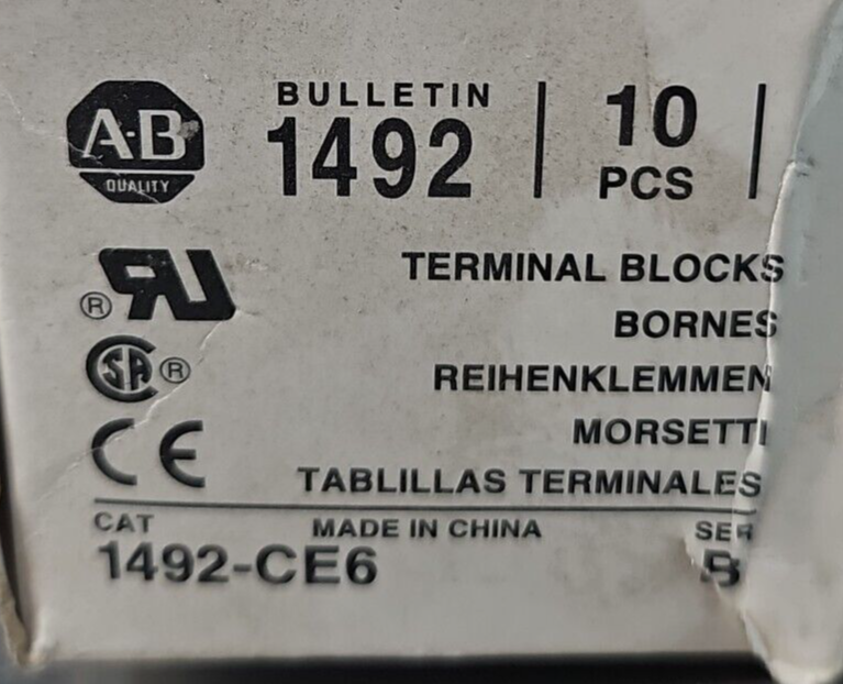 Allen-Bradley 1492-CE6 Ser. B (BOX of 5)  Terminal Block                 loc4A14