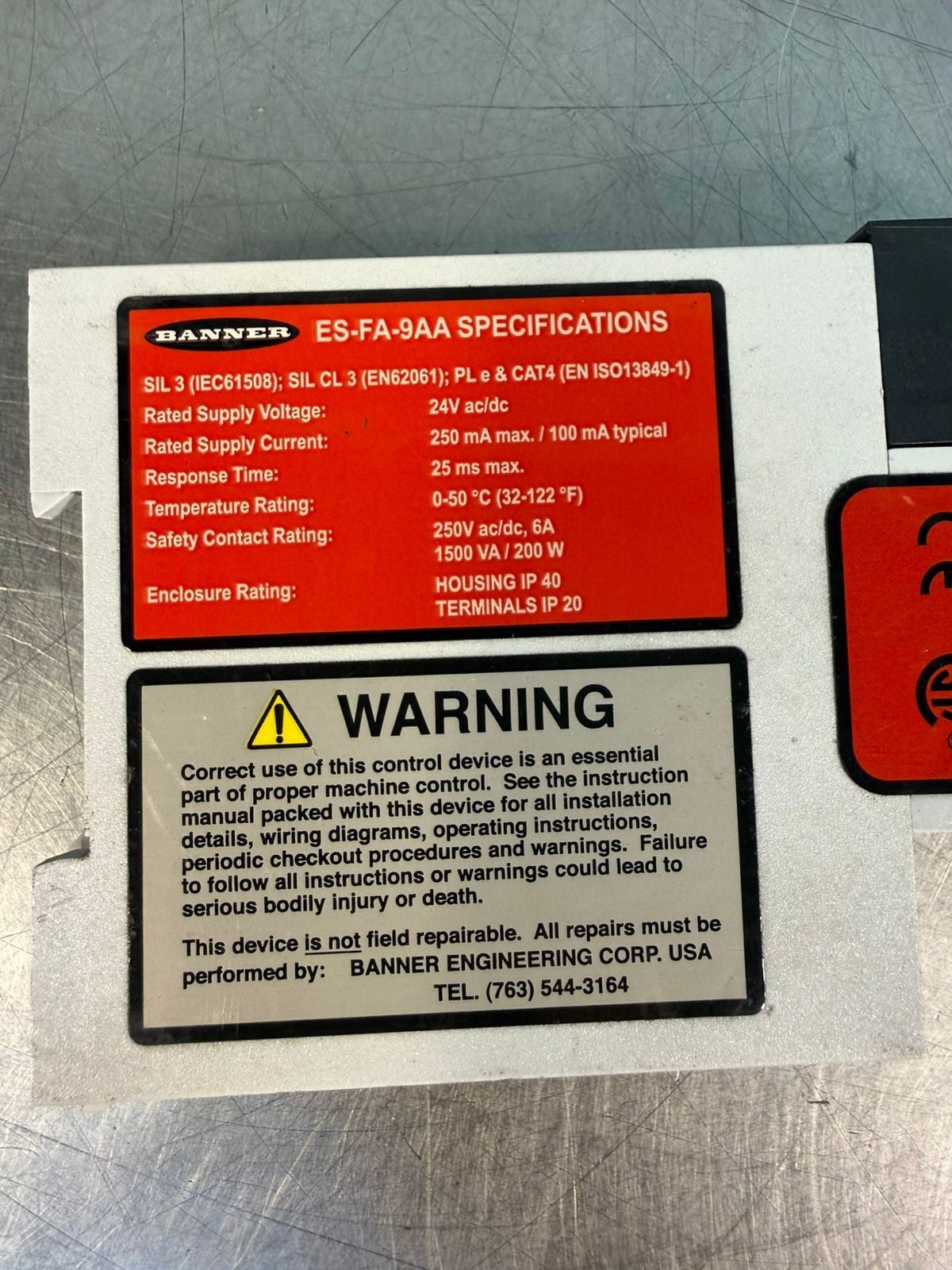 Banner ES-FA-9AA Safety Relay                (4.1.3)