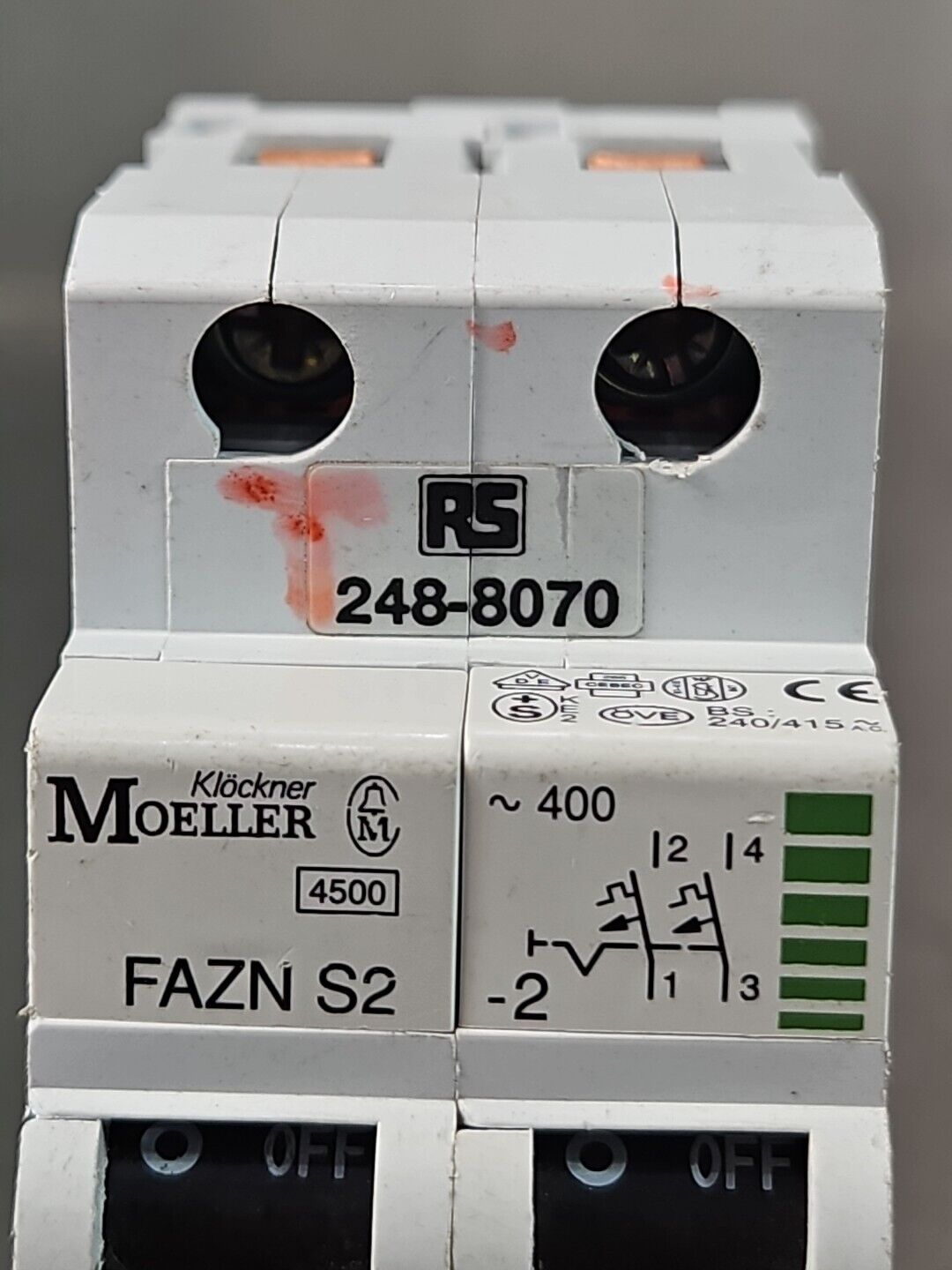 Klockner Moeller FAZN C2 -2 2 Pole Circuit Breaker                        loc4B9