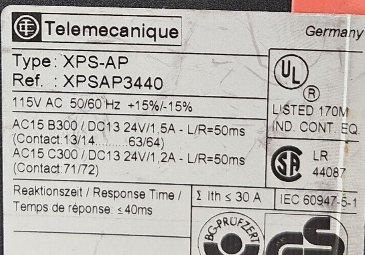 Telemechanique XPS-AP  Safety Relay                                    (BIN741)