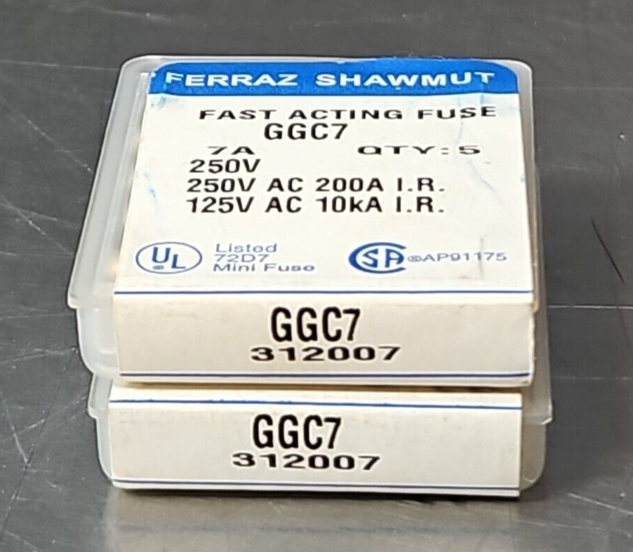 Ferraz Shawmut GGC7 Fast Acting Fuse 7A 250V   Pck w/2 boxes             loc4A28