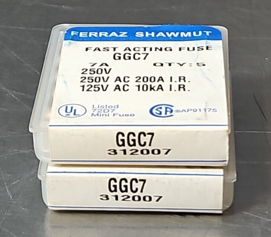 Ferraz Shawmut GGC7 Fast Acting Fuse 7A 250V   Pck w/2 boxes             loc4A28