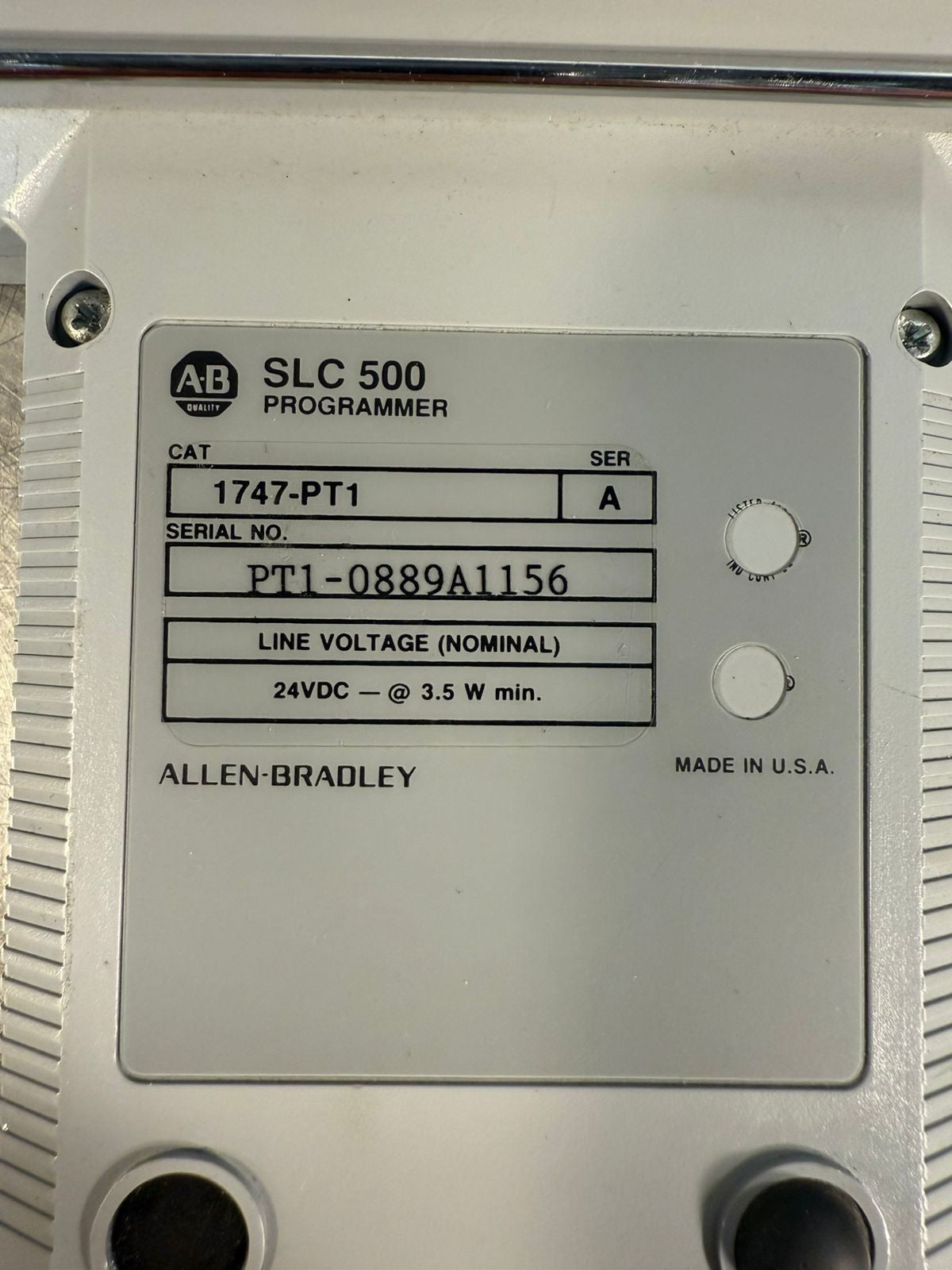 Allen Bradley 1747-PT1 /A Slc 500 Programmer 24Vdc – 3.5W          (2.3.5)
