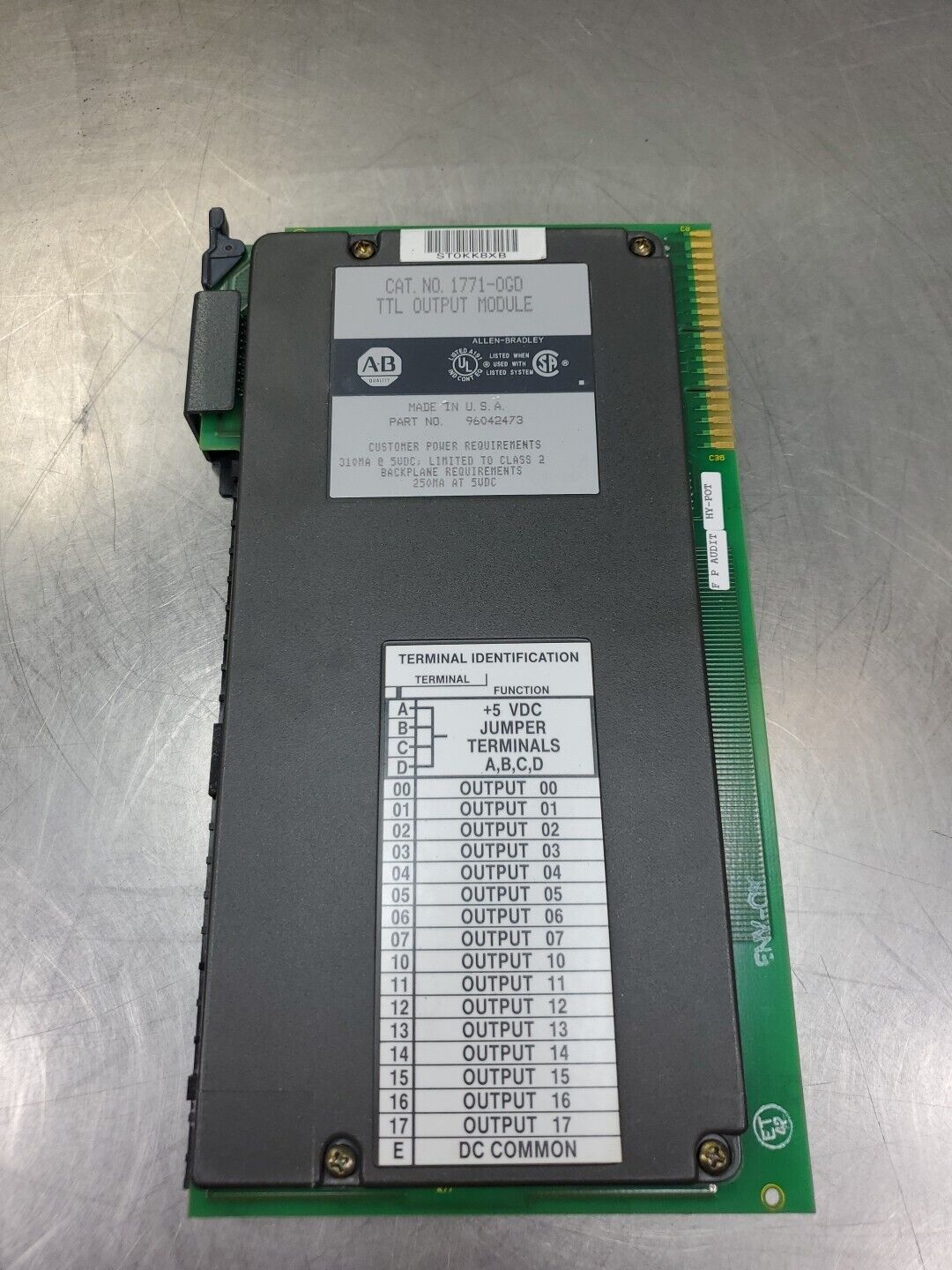 Allen Bradley 1771-OGD TTL Output Module.                                  3D-39