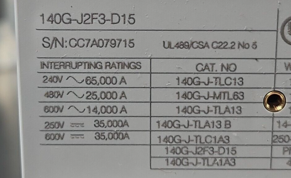 Allen Bradley Bulletin 140G Ser A (Circuit Breaker 140G-J2F3-G15)        Loc4D34