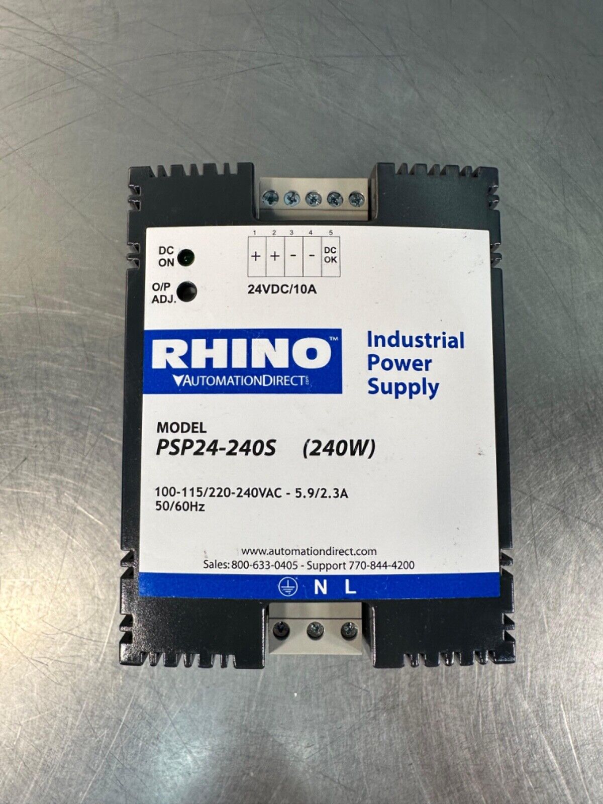 Rhino PSP24-240S 240w Power Supply 100-115/220-240vac 24vdc 10A (4c-42)