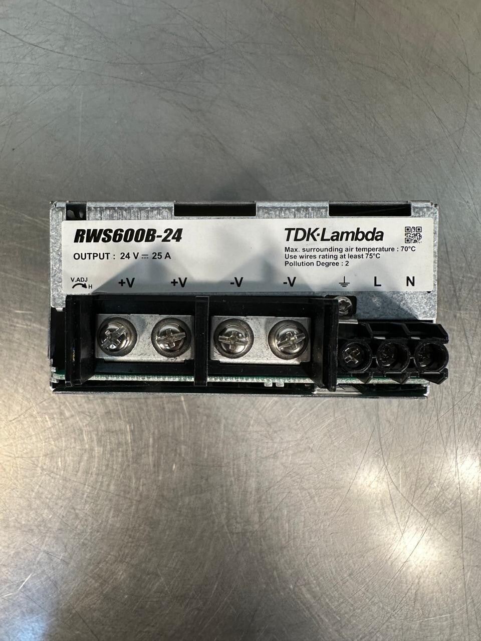 Tdk-Lambda RWS600B-24  Output 24V-25A   Input 100-240VAC  7.0A   (6.3.4)
