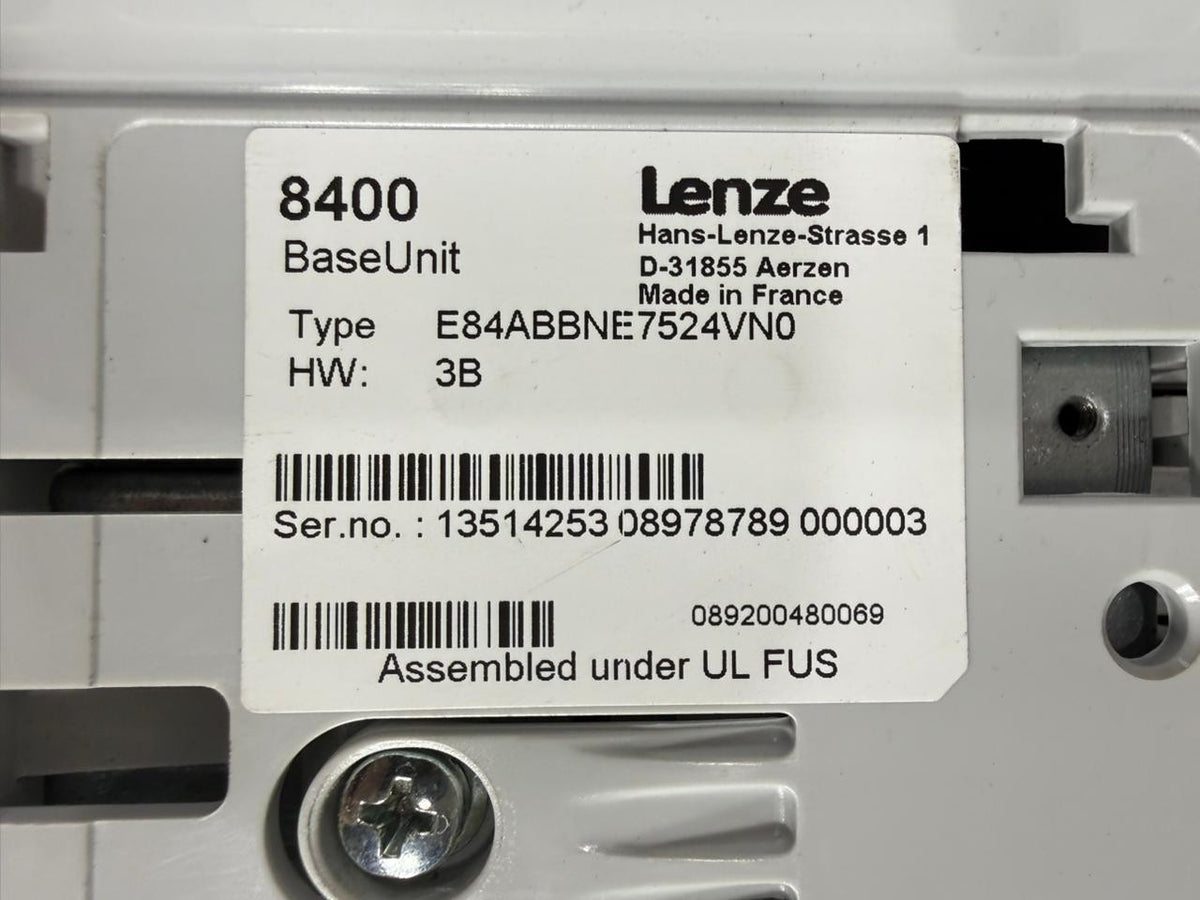 Lenze 8400 Base Unit E84ABBNE7524VN0                              (10.4.3)
