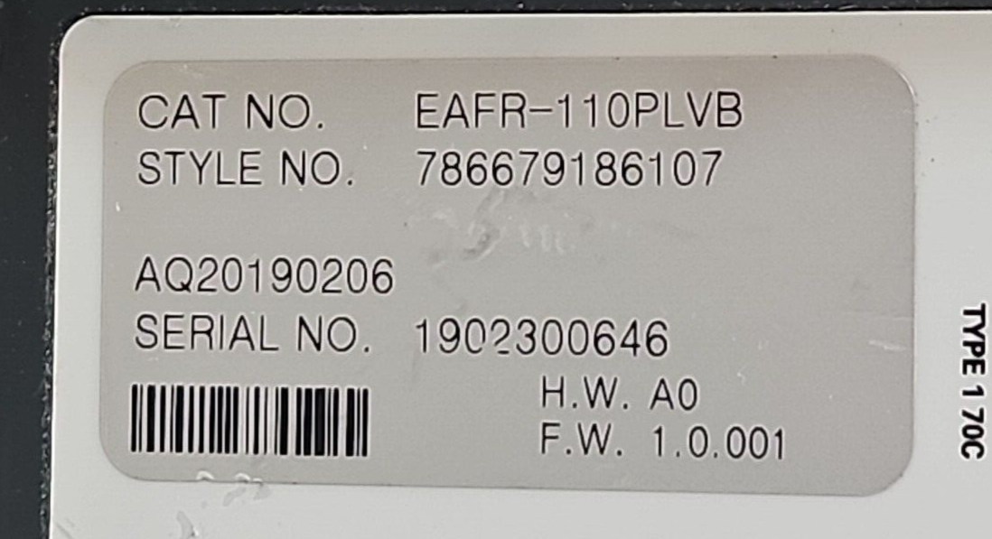 Eaton EAFR-110P Arc Flash Relay EAFR-110PLVB                            (BIN643)