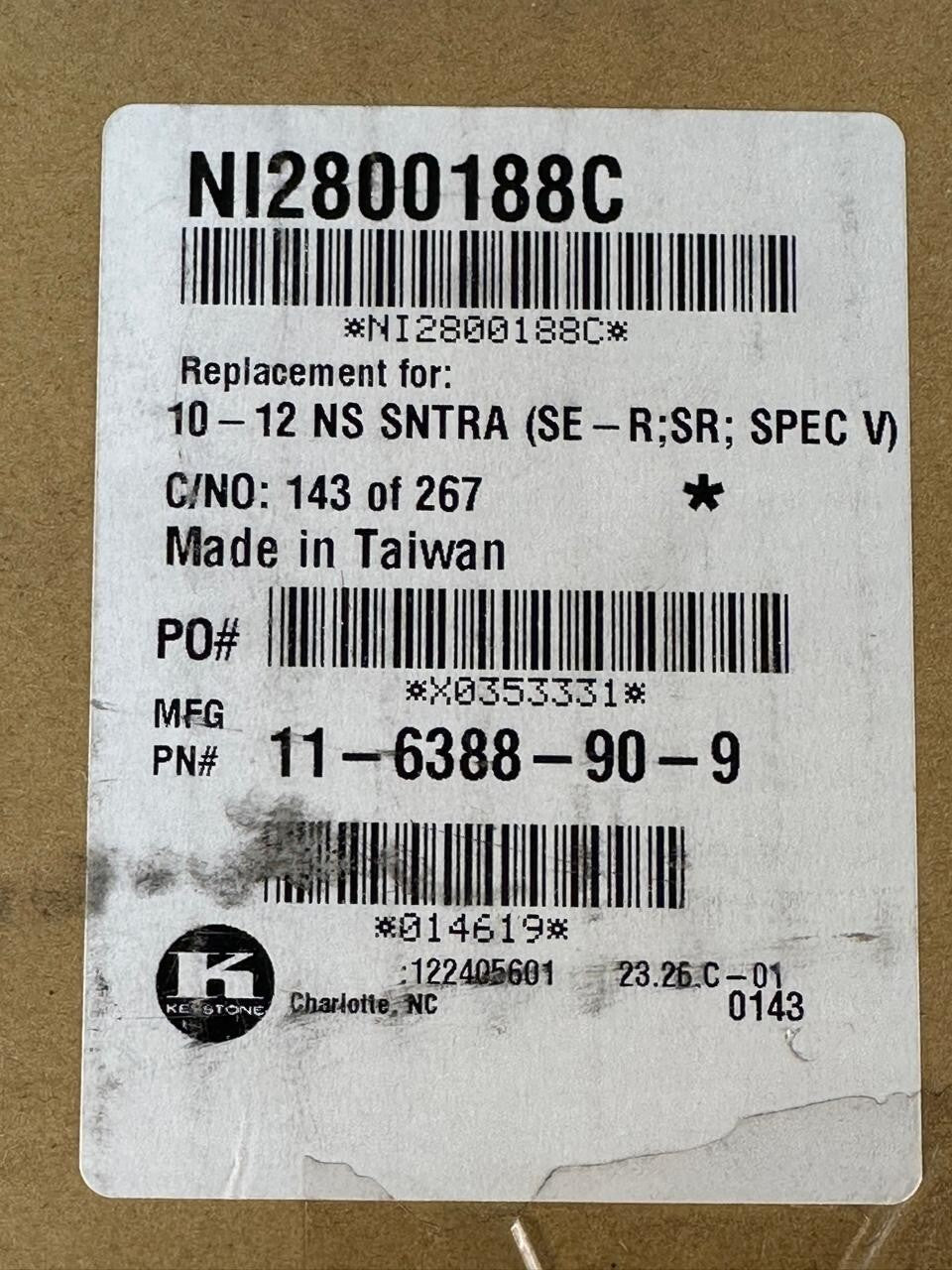 Tyc 11-6388-90-9   10-12 Nissan Sentra TYC Internal 11.6388-A0-CA (12.5.8)