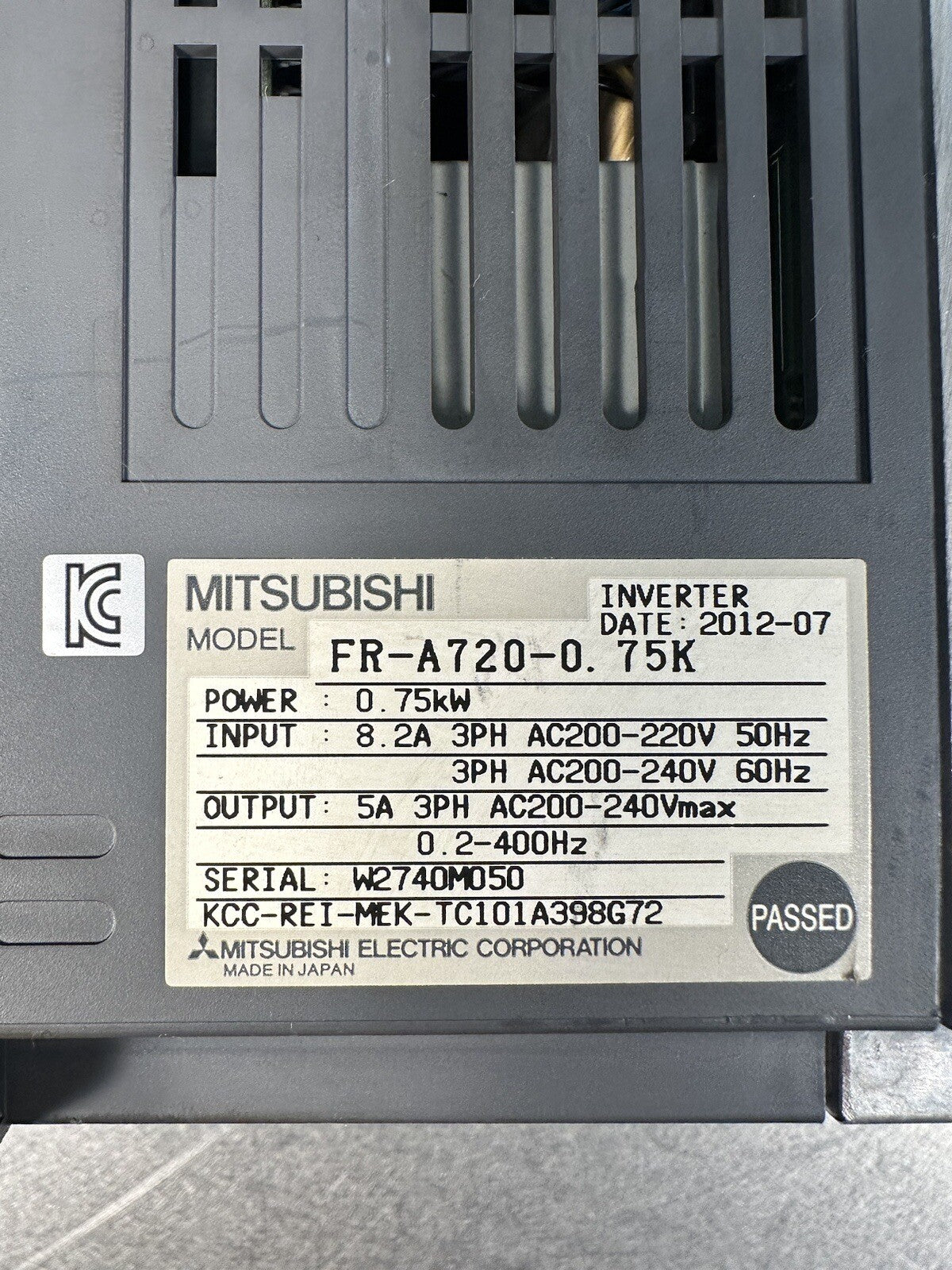 Mitsubishi ￼FR-A720-0.75K (BIN-1.2.4)