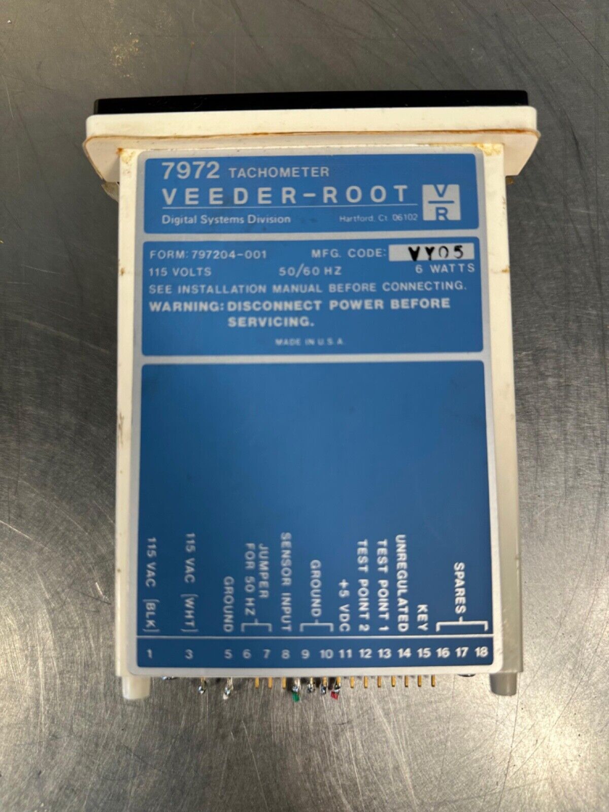 Veeder-Root 7972 Tachometer / Root 7972 (2F-8)