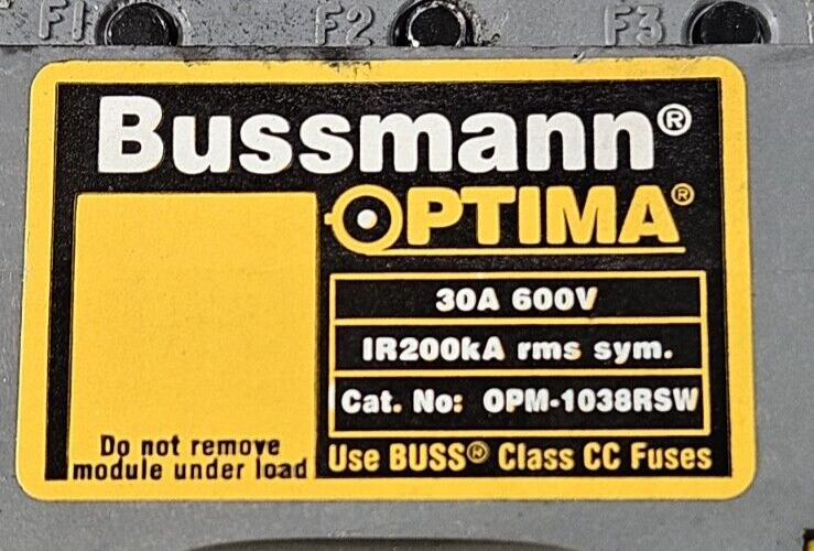 Bussmann Optima OPM-1038RSW Manual Motor Controller                     (BIN643)