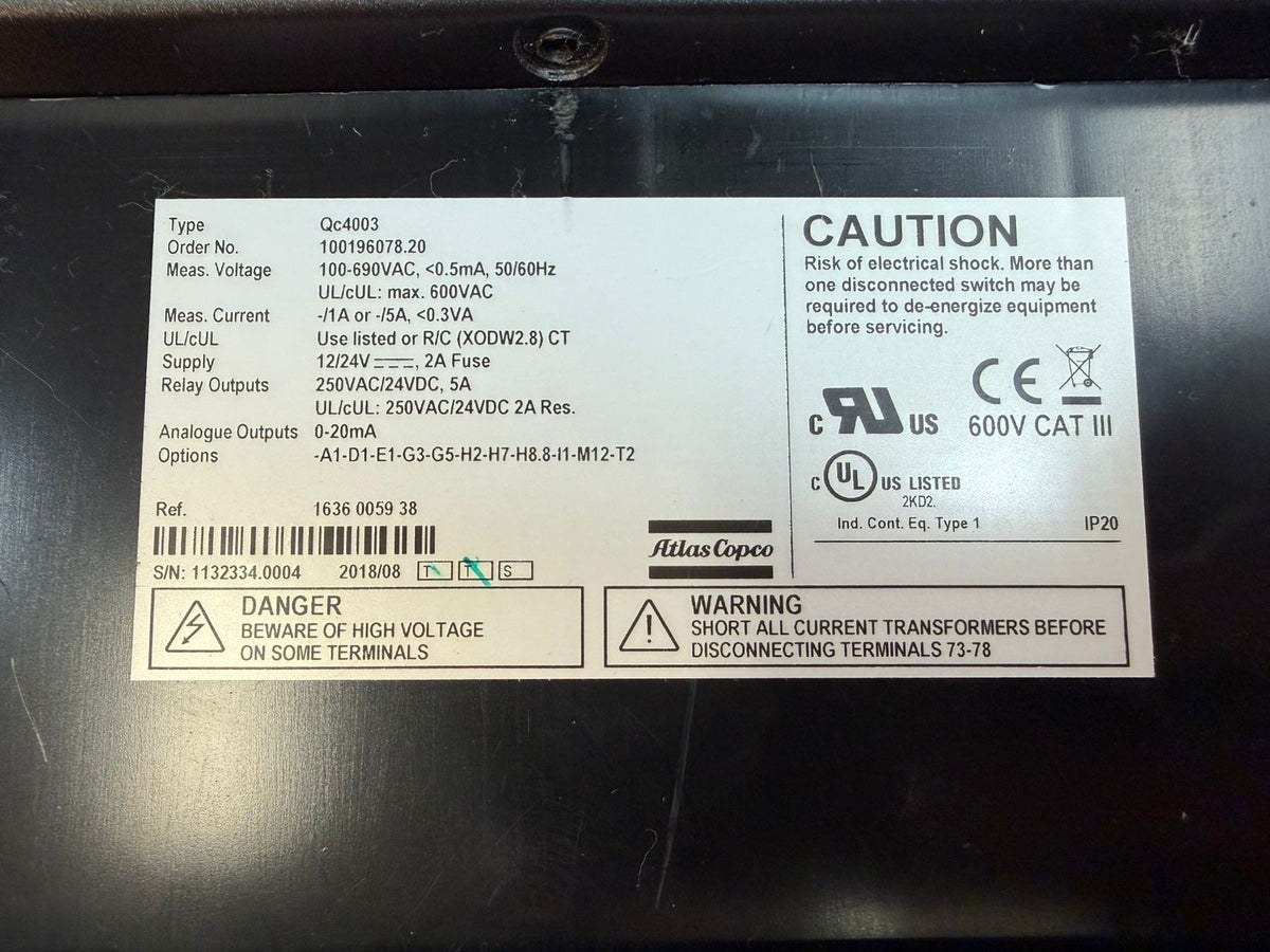 Atlas Copco QC4003 100196078.20                                   (7.3.1)