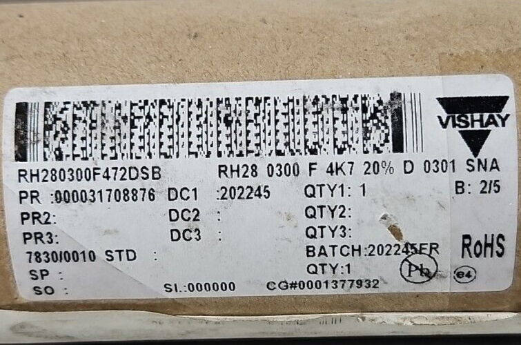 Mouser Electronics 71-RH280300F472DSB Linear Displacement Sensors       (BIN435)