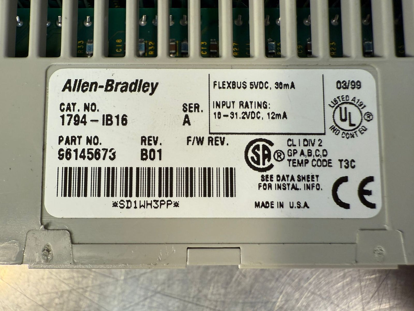 Allen Bradley 1794-IB16 /A Flex I/O REV. .B01 96145673            (2.1.5)