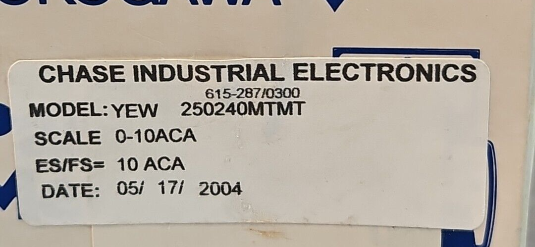 Yokogawa YEW 250240MTMT Amperes Current Transformer                     (BIN433)