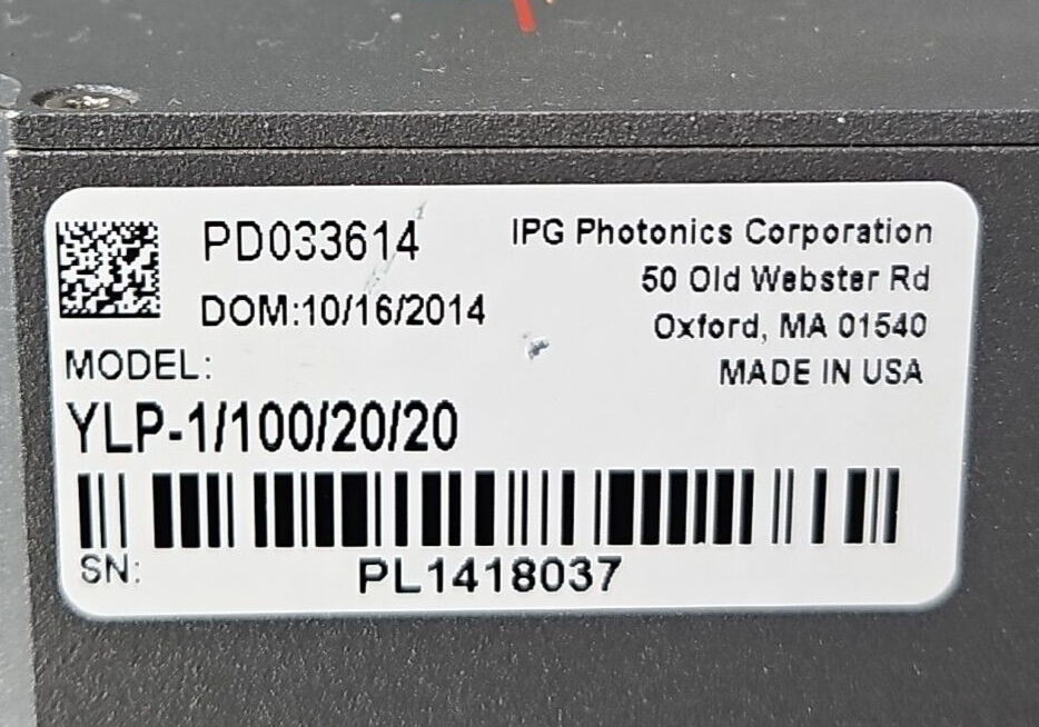 IPG YLP-1-100-20-20 Ytterbium Fiber Laser                               (BIN252)