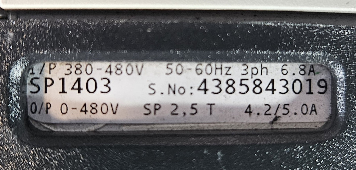 Emerson SP1403 Inverter 1.5/2.2 kw 380-480V 50-60Hz                     (BIN754)