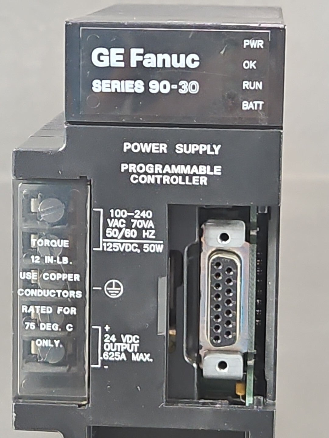 GE Fanuc IC693PWR321N Pow Supply Programmable Controller W/Out Cover (BIN4.4.4)