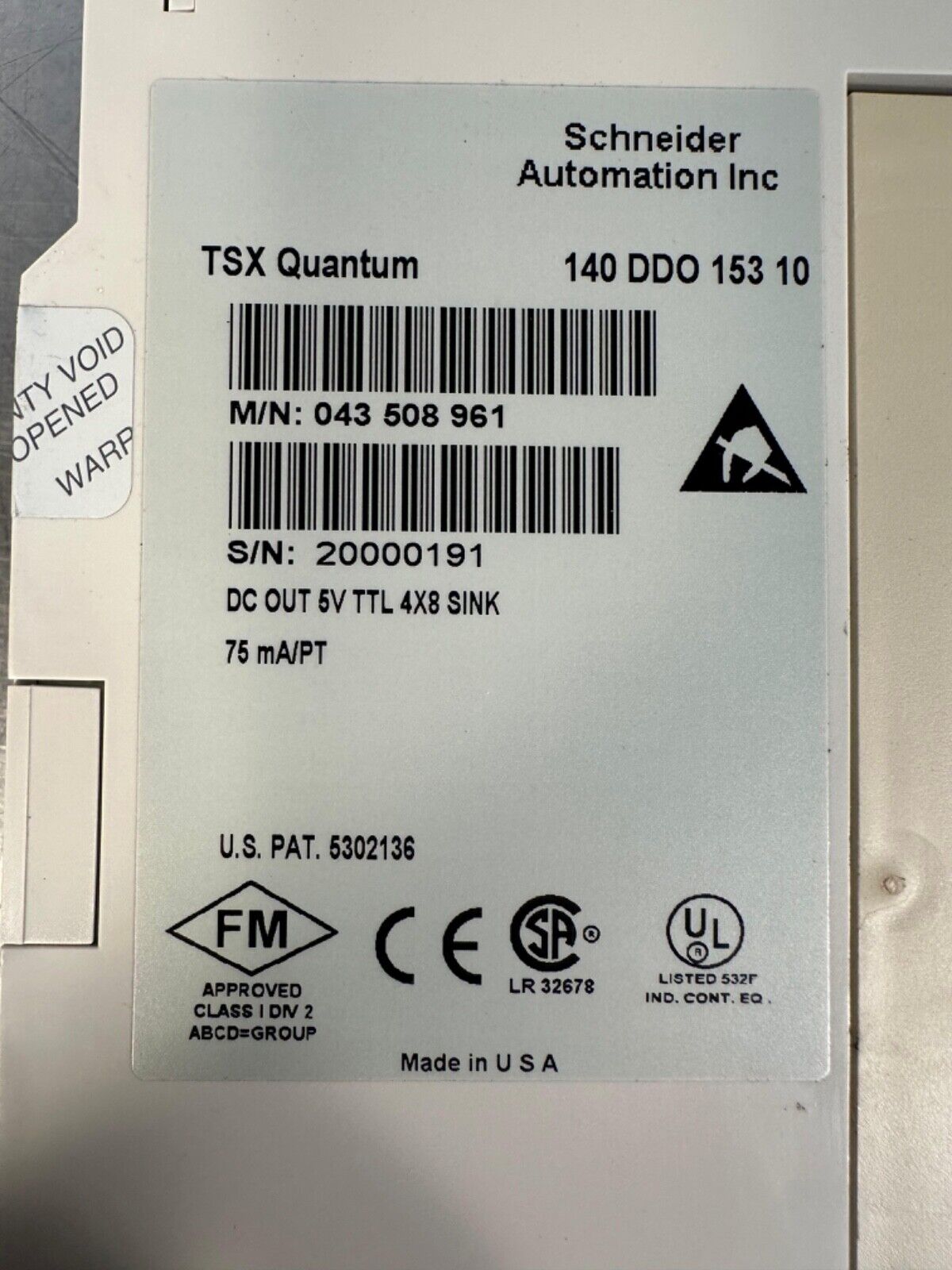 Schneider Automation Tsx Quantum 140-DDO-153-10 5V Ttl 4x8 Sink (3C-33)
