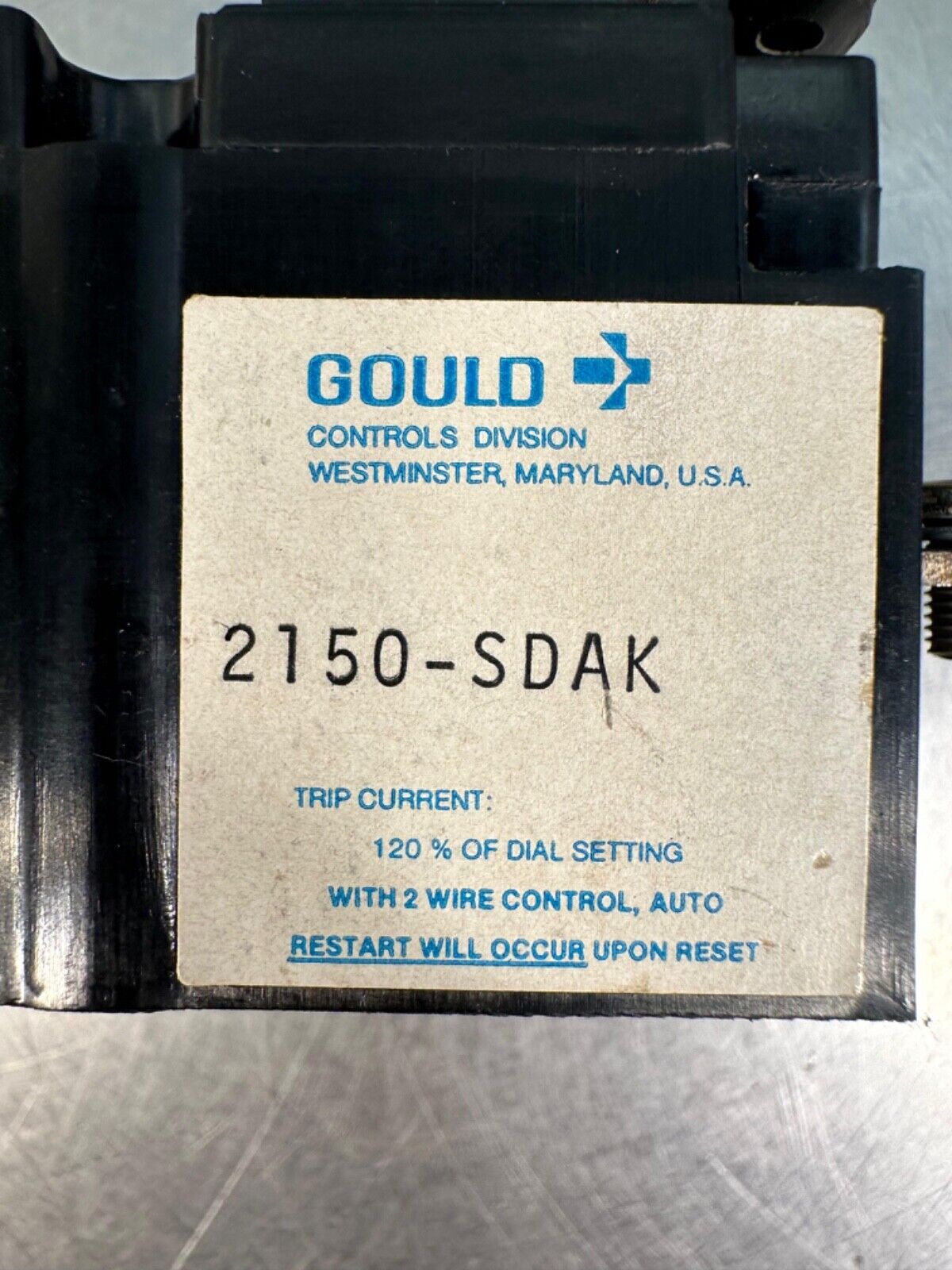 Gould  2150-SDAK Thermal Relay        (4c-39)