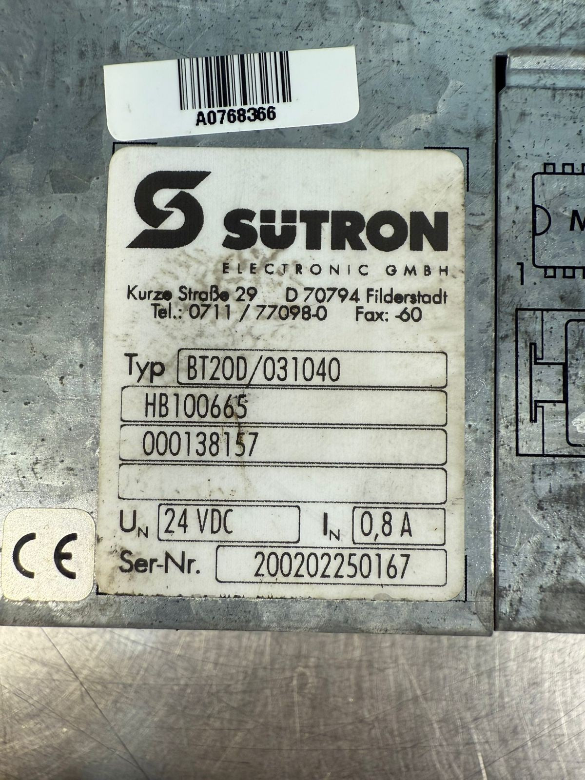 Sutron BT20D 24Vdc BT20D/31040  - HB100665 - 000138157            ( 2.3.4)
