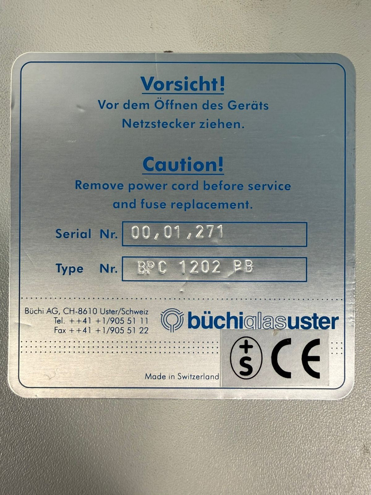 Buchi Bpc 1202 PB Pressflow Gas Control Box                        (5.2.5)