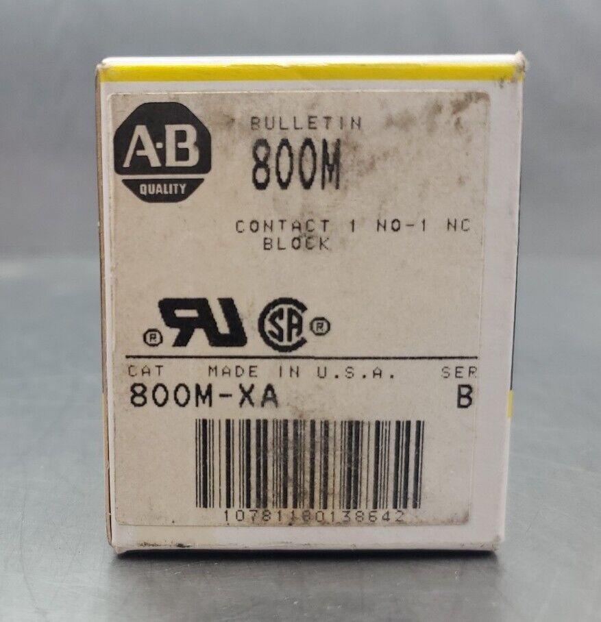 ALLEN-BRADLEY 800M-XA Ser B CONTACT 1 NO-1 NC BLOCK.                       4E-35