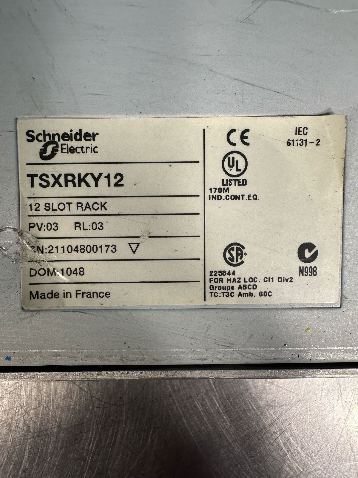  Schneider TSX-RKY12  12 Slot Extension Rack      (8.5.3)