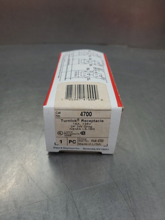 PASS & SEYMOUR 4700 Turnlok RECEPTACLE, 15AMP 125VOLT.                     4B-37