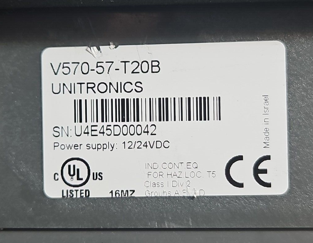 Unitronics V570-57-T20B HMI Controller                                  (BIN742)