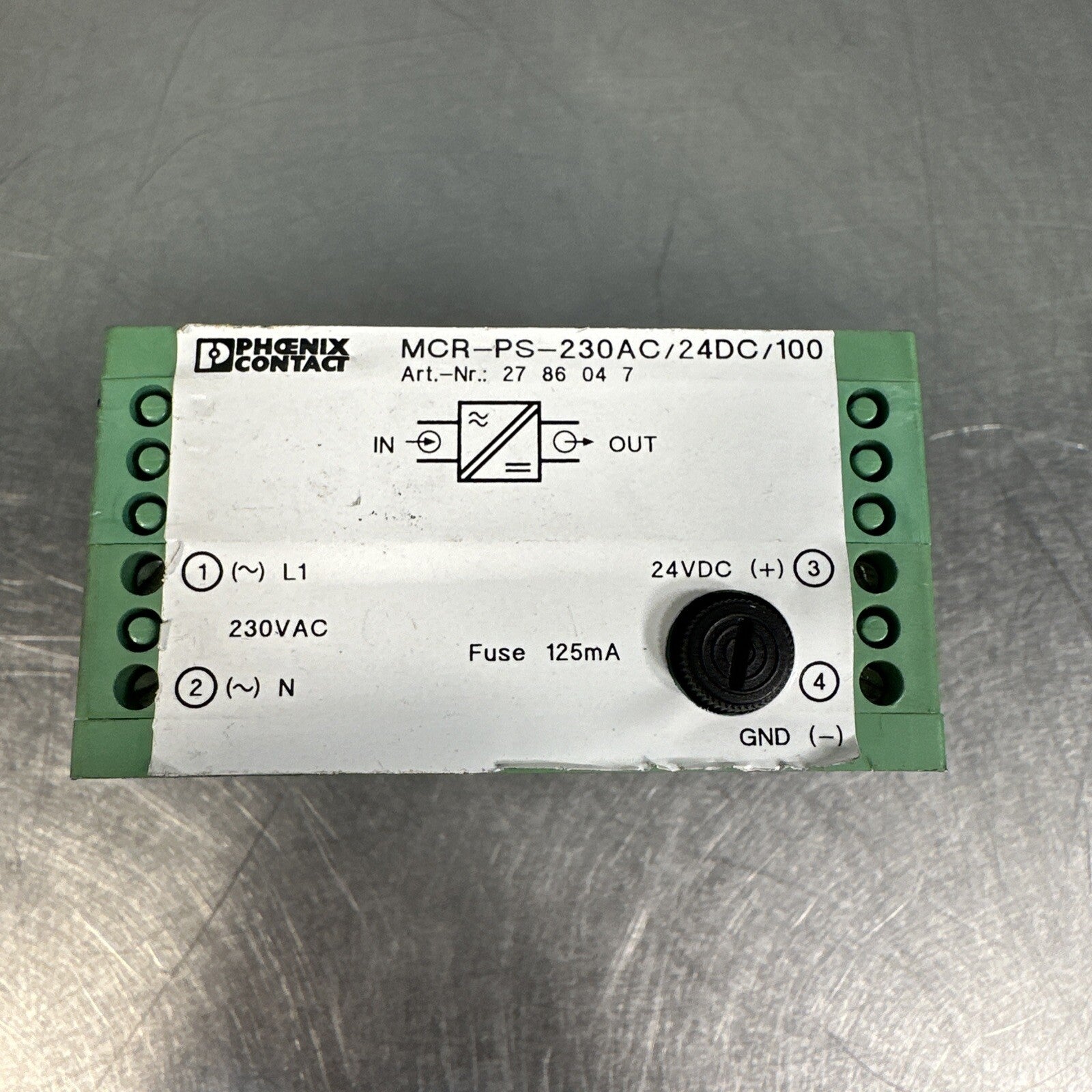 Phoenix Contact, MCR-PS-230AC/24DC/100 Power Supply, (BIN-1.5.5)