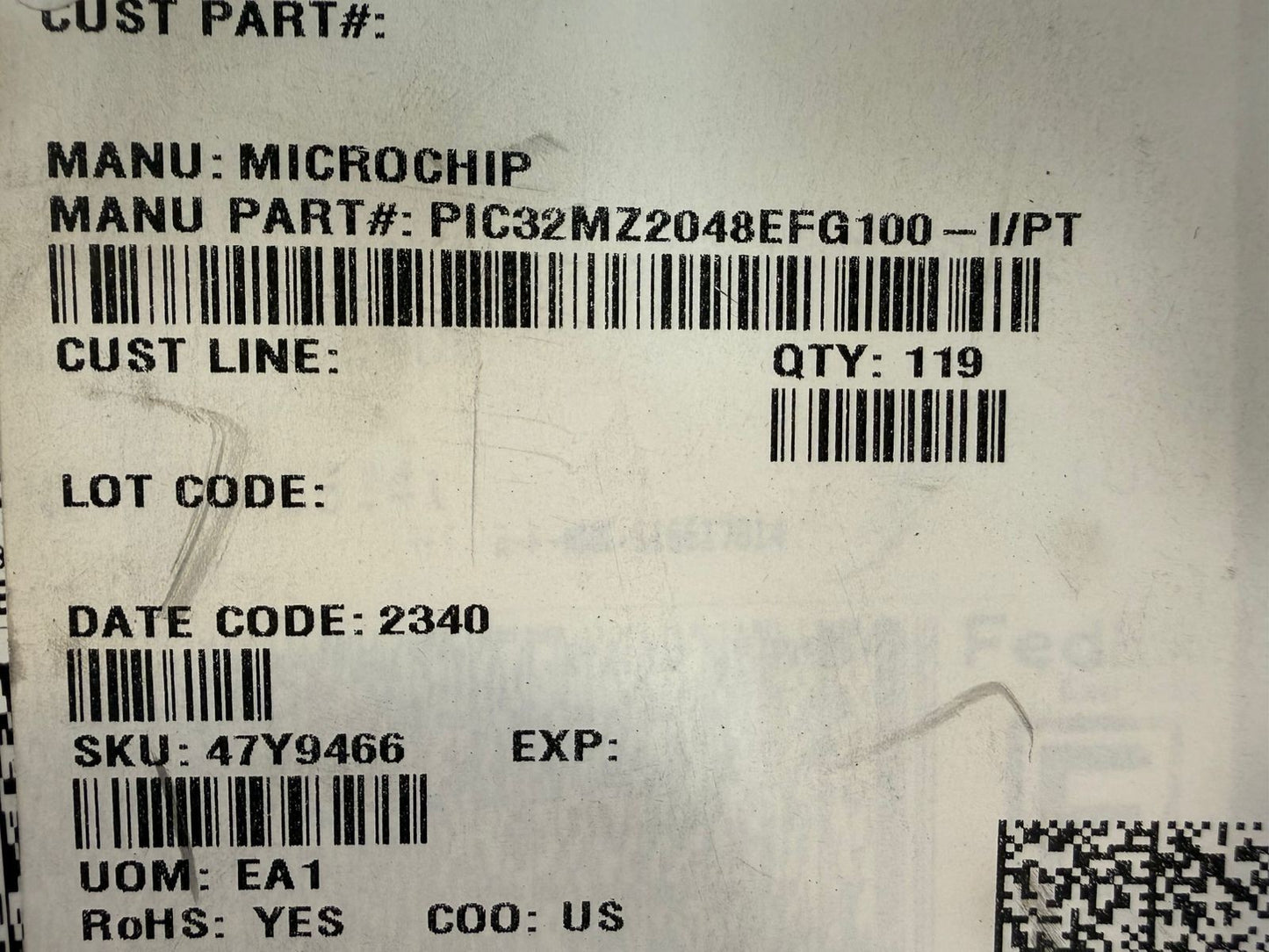 Pic Microchip PIC32MZ2048EFG100  32 Bit / PIC32MZ2048EFG100-I/PT  (3.1.1)