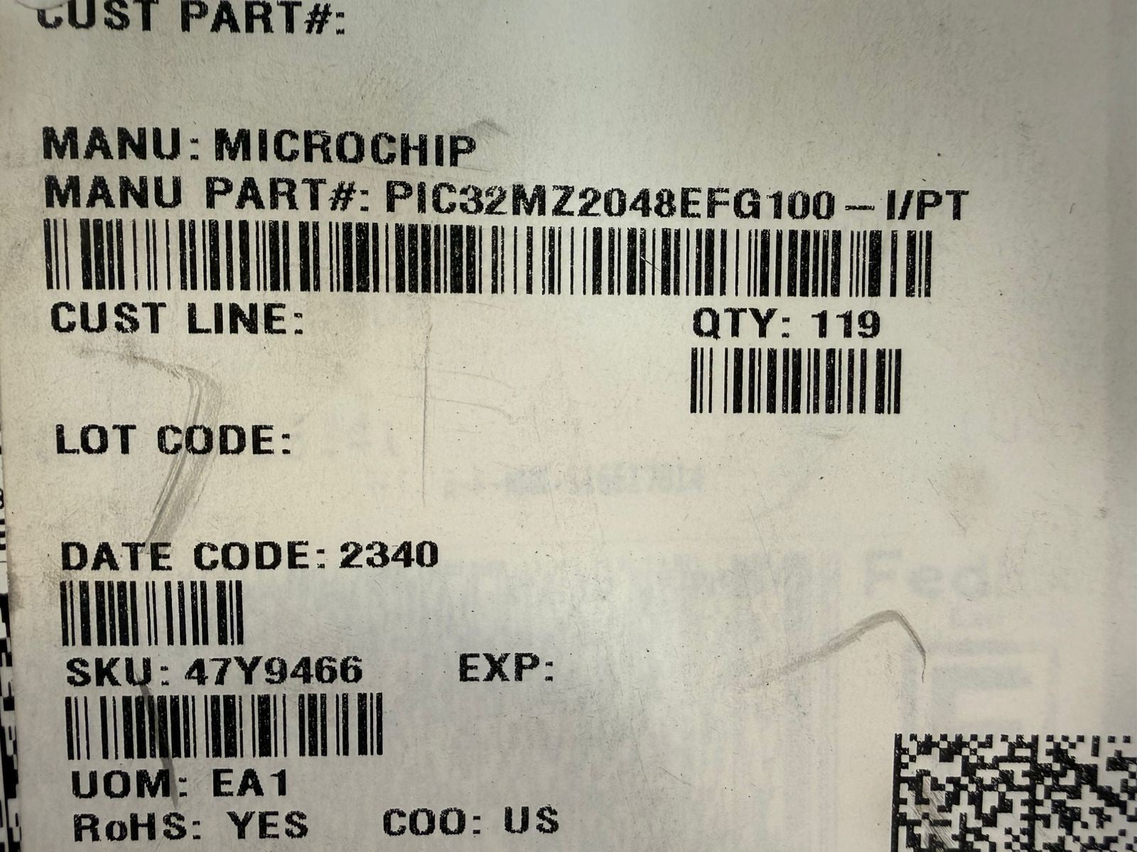 Pic Microchip PIC32MZ2048EFG100  32 Bit / PIC32MZ2048EFG100-I/PT  (3.1.1)