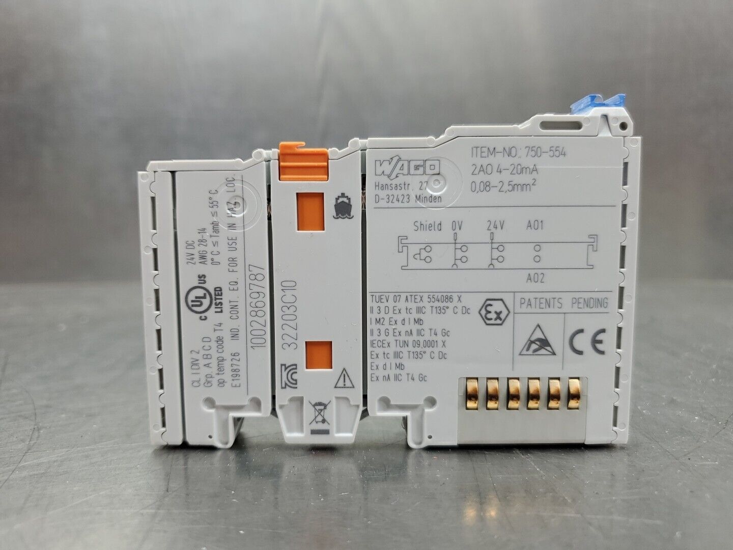 WAGO 753-554 4-20mA Removable Output Module Block, D-32422.                3E-24