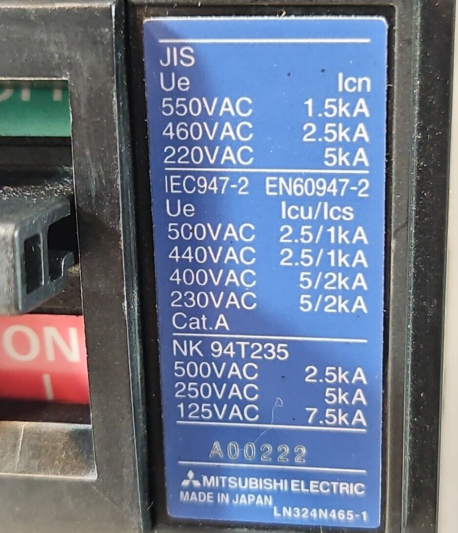 Mitsubishi NF30-SP 10A No Fuse Breaker Pole 3P                            loc4C4