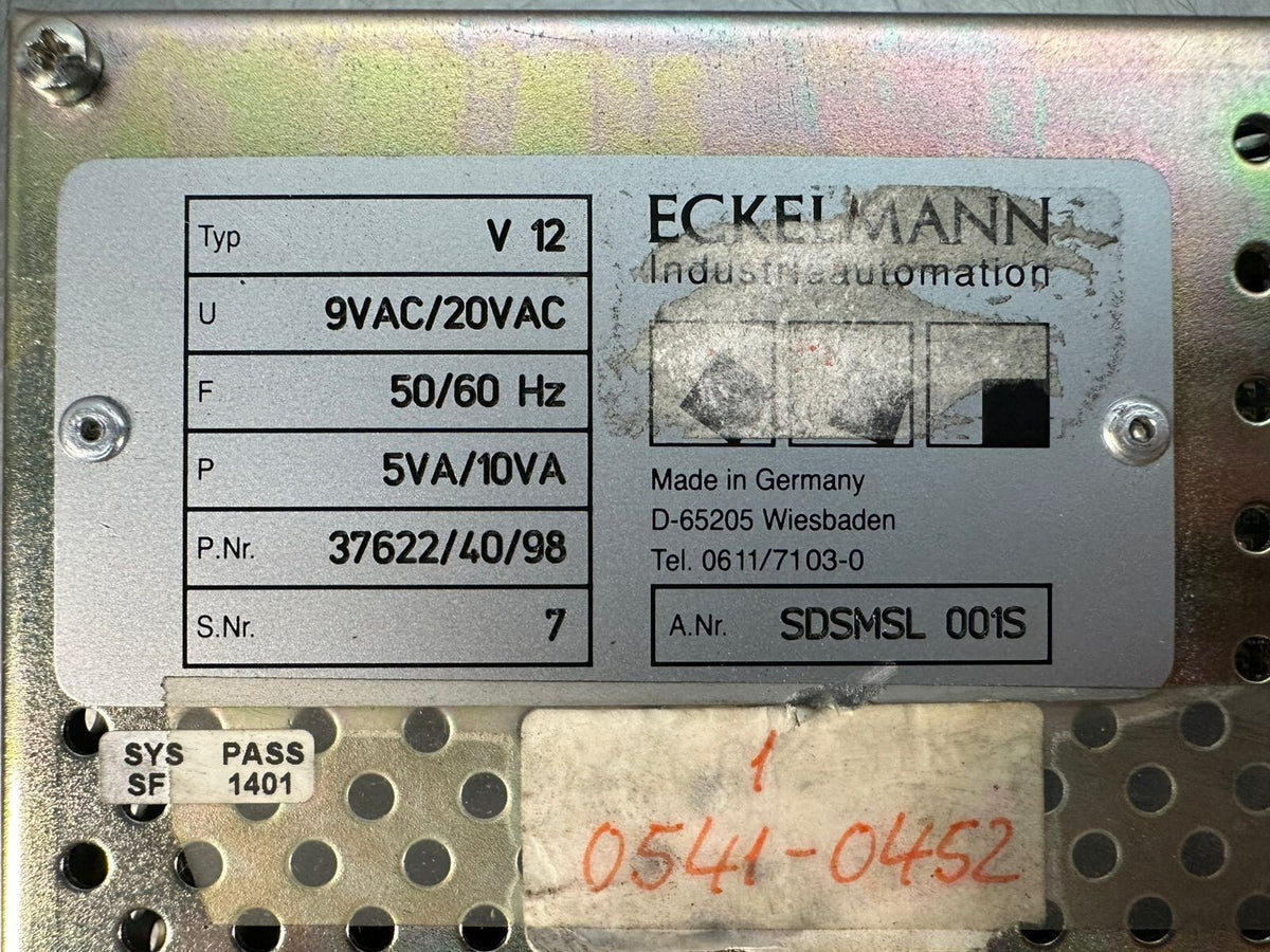 Eckelmann V12 SDSMSL-001S 50/60Hz 5Va/10Va SDSMSL001S             (10.5.2)