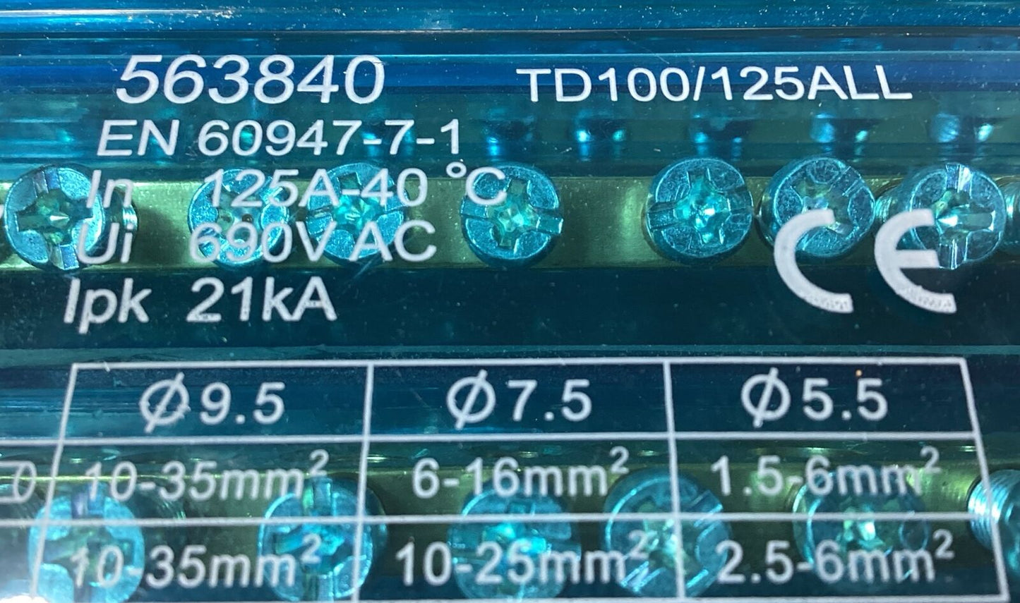 ERIFLEX  563840  Power Distribution Block 125A 690V 21Ka     4E-36