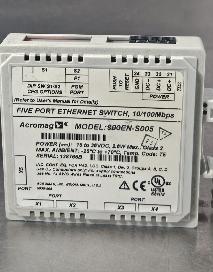 Acromag 900EN-S005 Ethernet Switch                                      (BIN533)