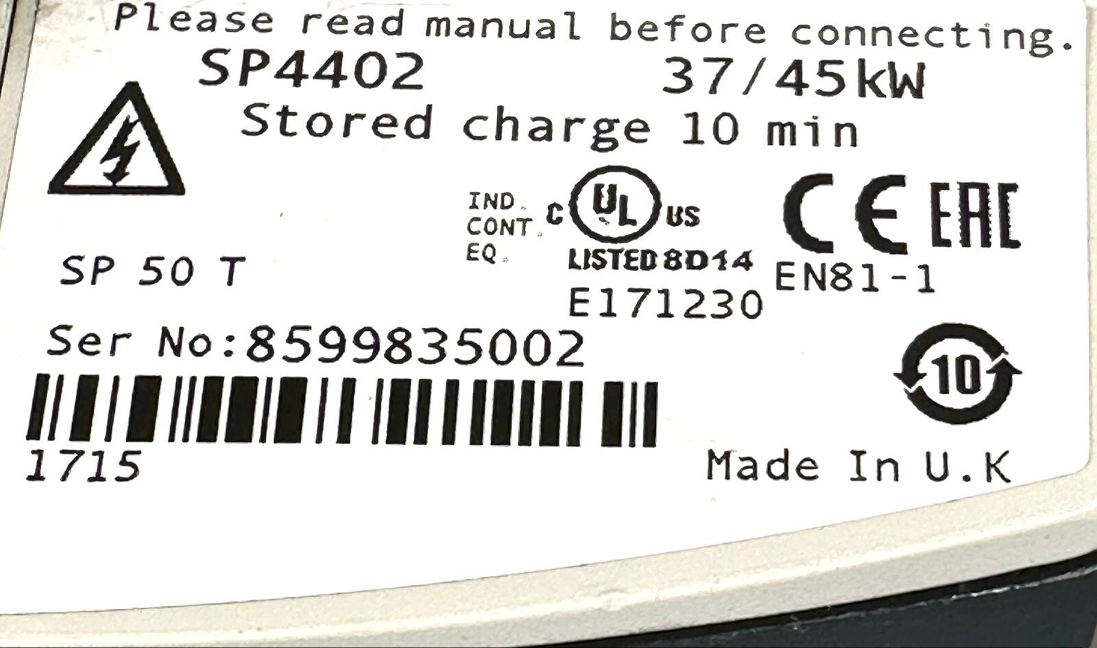 Emerson SP4402 Control Techniques Unidrive SP Inverter Drive. (6.6.5)
